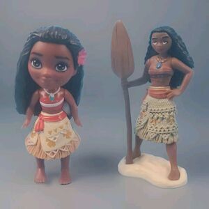 Moana Disney Princess Figures Cake Topper PVC  Cartoon Characters Action